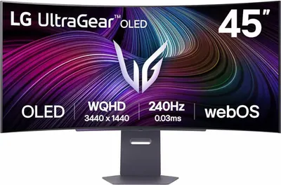 Produktbild von LG 45GX90SA-B 45" UltraGear Curved OLED, 21:9, 3440x1440, 275cd/m2, 0.03s/HDMI, DisplayPort, USB | LG