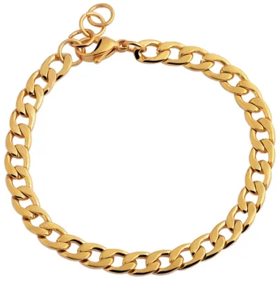Produktbild von Akzent Panzerketten-Armband aus Edelstahl in goldfarbig mit IP Gold-Beschichtung