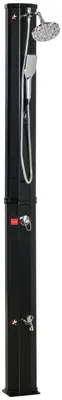 Produktbild von Solardusche 35 Liter 0-55 ℃ warmes Wasser Camping Pooldusche mit Wasserhahn und Regenduschkopf Schwarz 17,5 x 14,5 x 216 cm