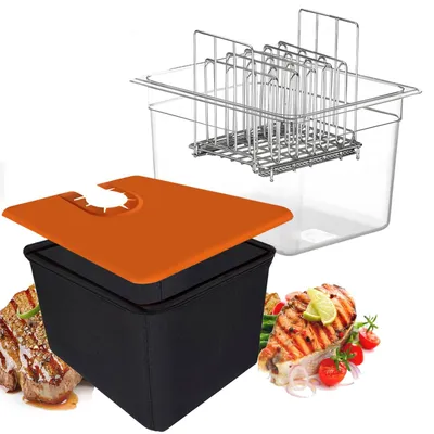 Immagine prodotto di Omgoods - Contenitore sottovuoto da 12 litri con coperchio e cestello, ideale per la cottura