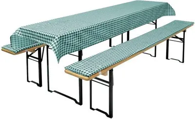 Productafbeelding van 3-delig Kussen- en Tafelkleedset voor Bierbank 110x25 cm + 130x70 cm