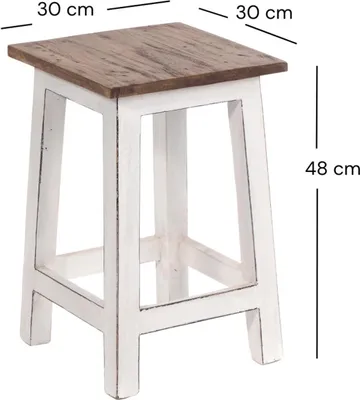 A stool with dimensions indicated by text overlays.