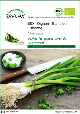 Image de SAFLAX  -- Oignon - Blanc de Lisbonne - 150 graines - Allium