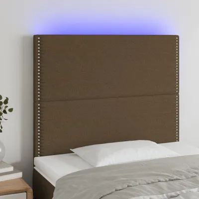 Produktbild von CLORIS Bettkopfteil LED Kopfteil Dunkelbraun 90x5x118/128 cm Stoff, 10,58 kg