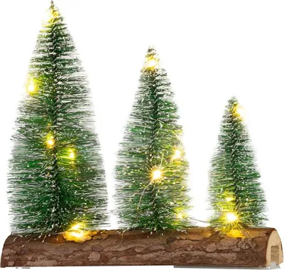 Image de Décoration MagicHome Noël, sapins, plastique, 12xLED blanc chaud, 20x5x20 cm, 2xAAA