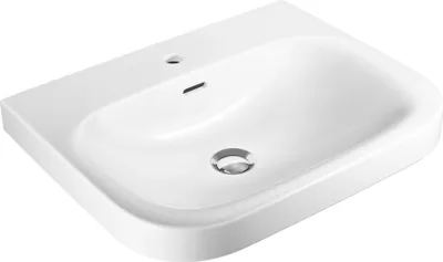 Produktbild von VIGOUR DERBY Waschtisch Waschbecken 60x48 cm mit Hahnloch und Überlauf, weiß