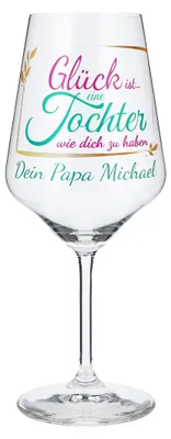 Produktbild von Sipply Weinglas personalisiert "Glück ist eine Tochter wie dich zu haben" 0,5l