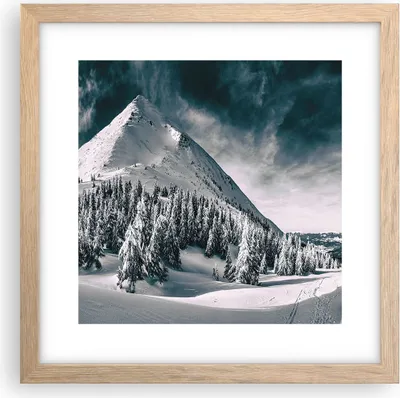 Produktbild von Gerahmtes Poster - Rahmen in heller Eiche - Dunkel Himmel Berg - 30x30 cm - Wand Bild - Wanddeko - Wandbilder - Kunstposter - Wandposter - Bilderrahmen - Bilder - Kunstdruck - P2NAC30x30-4459