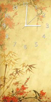 Produktbild von Wallario Design Wanduhr Herbststimmung  alter Papyrus mit Herbstmotiven aus Echtglas, Größe 30 x 60 cm