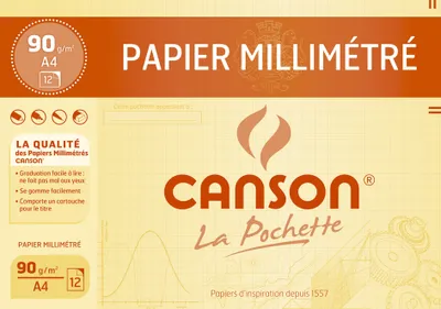 Produktbild von CANSON Millimeterpapier DIN A4 90 g/qm Farbe: dunkelbraun 12 Blatt