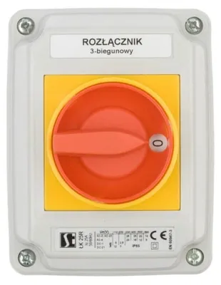Image de Interrupteur à came 0-1 3P 25A dans un boîtier ŁK25R-2.8211OB2ZC