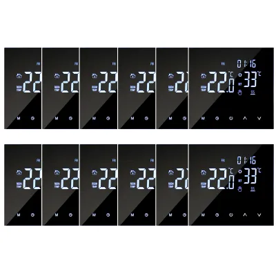 Produktbild von 12X Smart Thermostat 3A Warmwasserbereitung/Gasboiler Raumthermostate, programmierbares LCD Fussbodenheizung Wandthermostat, Manueller/automatischer Modus