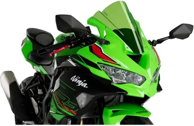 Produktbild von Windschild Puig Z-Racing-Scheibe 360 x 295 mm mit ABE für Kawasaki ZX-4R Ninja, ZX-4RR Ninja Bj. 2024 - 2026