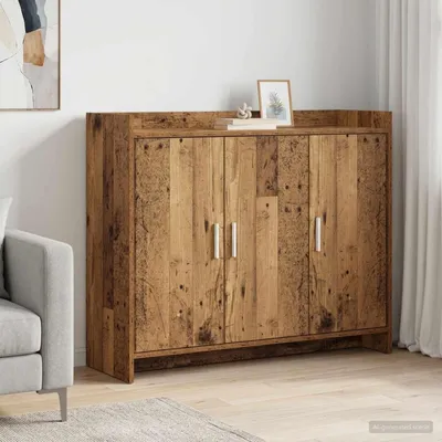 Image de Buffet vidaXL en bois recyclé 98,5 x 33 x 80 cm, aggloméré