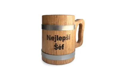 Zdjęcie produktu dla Drewniany kubek 0,5 L - Najlepszy szef