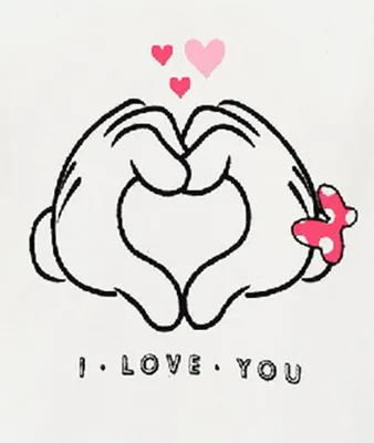 Produktbild von Minnie Mouse I Love You Kinder Mädchen Lonsleeve Langarmshirt T-Shirt   , Farbe:Weiß, Größe:116