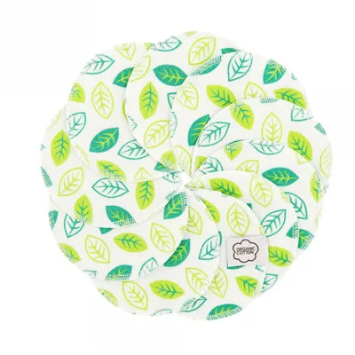 Produktbild von ImseVimse waschbare Abschminkpads 10 Stück Cleansingpads Reinigungspads Green Leaves