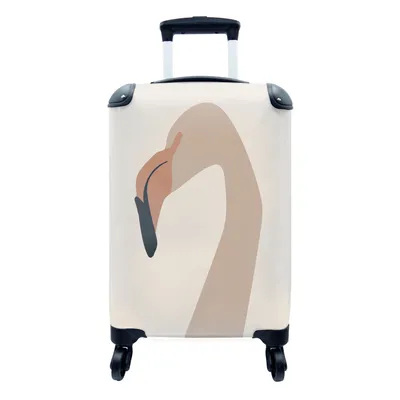Produktbild von MuchoWow® Koffer Handgepäck Trolley Rollkoffer Kleine Reisekoffer mit 4 Rollen - Pastell - Flamingo - Abstrakt - Cabin Size < 55x40x23 cm & 55x40x20 cm - Fotokoffer - Kabinenkoffer - Boardgepäck - Reise-Box - Reisekoffer - Reisegepäck - Koffer mit Bild - Trolley für Kinder