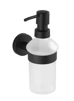 Produktbild von WENKO Seifen Spender Dosierer Flüssig 200 ml nachfüllbar Dispenser Bad Bosio Black