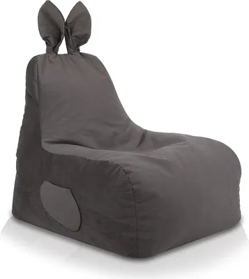 Produktbild von Ecopuf Kindersitzsack, Kaninchen Design, Sitzsack mit Tasche, Bunny Large, Grau A104