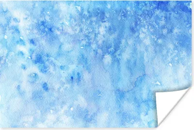Produktbild von MuchoWow® Poster Aquarell - Weiß - Blau - Farbton 120x80 cm - Bilder