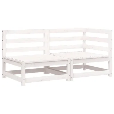 Produktbild von vidaXL Gartensofa 2-Sitzer Weiß Massivholz Kiefer
