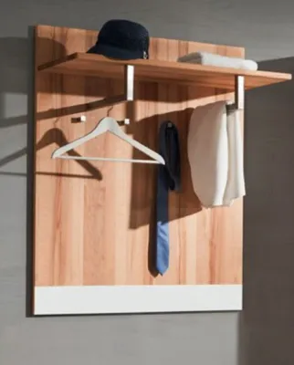 Produktbild von Wandgarderobe Domus Kernbuche Massiv mit Glaseinsatz Weiß