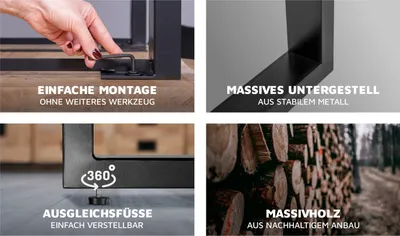 Produktbild von SAM® Esstisch Baumkante Akazie nougat 180 (280) x 90 mit Ansteckplatten BARCELONA