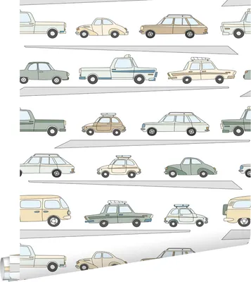 Zdjęcie produktu dla ESTAhome tapeta samochody przydymiona zieleń, szary i beżowy 50 x 900 cm
