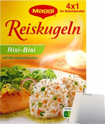 Produktbild von Maggi Reiskugeln Risi-Bisi (125g Packung) + usy Block