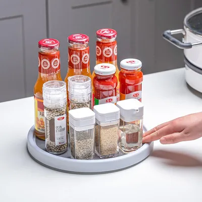 Produktbild von 2er-Set Drehbares Gewürzregal – Drehteller für Gewürze und Zutaten, multifunktionaler Küchen-Organizer