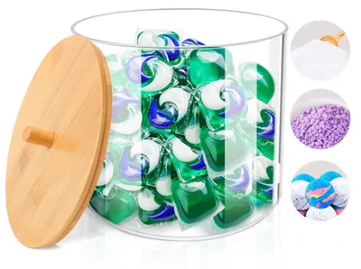 Produktbild von Waschmittelbox, große Waschpulverbox mit Kunststoffbehältern für Waschpulver, Waschmittelbox für Bad, Reinigungsmittel für Spülmittel, Badebomben und Waschparfüm.