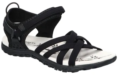 Produktbild von American Club HL218, Damen Sandalen Klettverschluss Leder-Einlegesohle leicht bequem, Schwarz 37