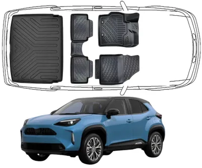 Produktbild von 3D Fußmatten & Obere Kofferraumwanne Auto Set Kompatibel mit Toyota yaris Cross