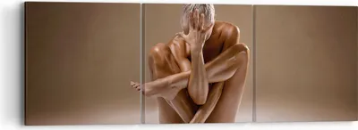 Produktbild von Bild auf Leinwand - Leinwandbild - 3 Teile - Nackt Frau Figur - 90x30cm - Wand Bild - Wanddeko - Wandbilder - Leinwanddruck - Bilder - Wanddekoration - Leinwand bilder - Wandbild - CA90x30-4775