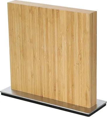 Imagen del producto de Bloque de madera para cuchillos de bambú con soporte magnético. Ideal para organizar cuchillos de cocina
