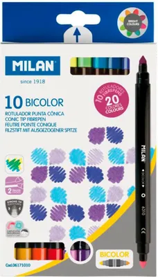 Obrázek produktu pro Dvojbarevné fixy MILAN – sada 10 kusů