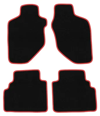 Produktbild von Fußmatten Automatten Velours Schwarz/Rot für Opel Frontera B 1998-2006 Set 4-tlg