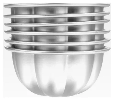 Produktbild von 6 Stück Muffinförmchen aus Aluminiumlegierung mit Antihaftbeschichtung für hitzebeständige Pudding- und Eierkuchenformen für selbstgemachte Desserts