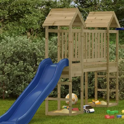 Zdjęcie produktu dla Wieża do zabawy 53 x 46,5 x 194 cm z impregnowanego drewna sosnowego