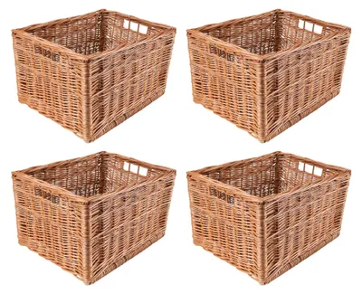 Productafbeelding van Creative Home 4 x Rieten Mand, 40 x 30 x 24 cm, Natuurlijk met Handvatten