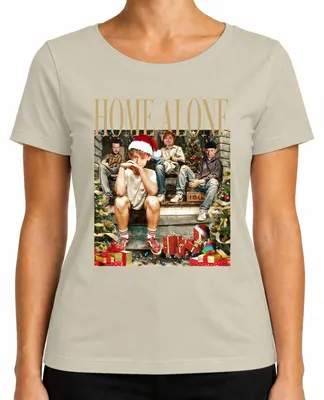 Imagen del producto de Camiseta para mujer, estilo retro vintage, con motivos de "Mi Villano Favorito" (Home Alone), con imágenes de Kevin, Kate, Harry y Marv. Ideal para Navidad (Christmas, Xmas). Color: natural. Talla: XL