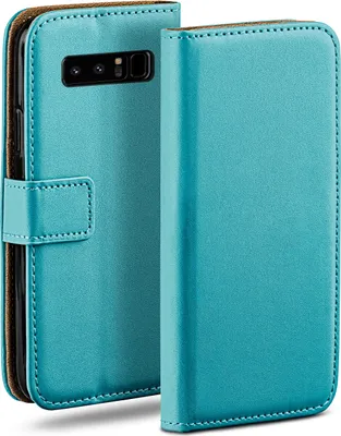 Produktbild von moex® Book Case kompatibel mit Samsung Galaxy Note8 - Hülle 360 Grad klappbar, Türkis