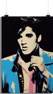 Produktbild von Musik Poster - Elvis Presley Poster - Blaues Poster - 51x71cm - Perfekt zum Einrahmen