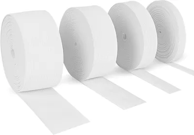Produktbild von Gummiband Set 20 m, Elastische Band 10 mm, 20 mm, 30 mm, 40 mm, Weiss, 4 Rollen von 5 m fuer Naeharbeiten