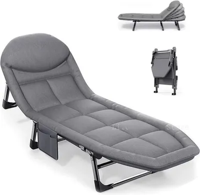 Immagine prodotto di Letto da campeggio - Letto da campeggio per 1 persona - Letto pieghevole da campeggio - 65x200x32 cm - Stretcher - Letto da campeggio pieghevole - Con materasso
