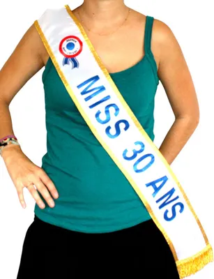 Produktbild von Schärpe Miss 30. Geburtstag für Erwachsene Weiß-Gold - Einheitsgröße