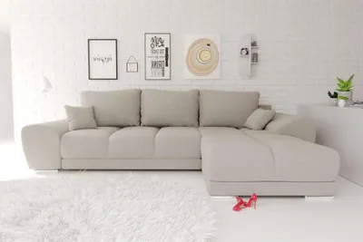 Produktbild von 99rooms Antalya Ecksofa Strukturstoff NEVE Beige Rechts mit Schlaffunktion