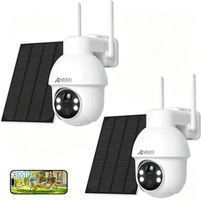 Image de Caméra de surveillance extérieure - 3MP Ultra HD - Wi-Fi sans fil - Vision nocturne couleur - Fixation murale