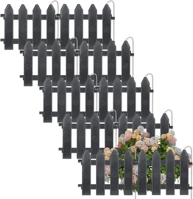 Produktbild von Vilde Palisade Gartenzaun Umrandung schwarzgrau Set 10 Stk. 200 cm 20x15 cm